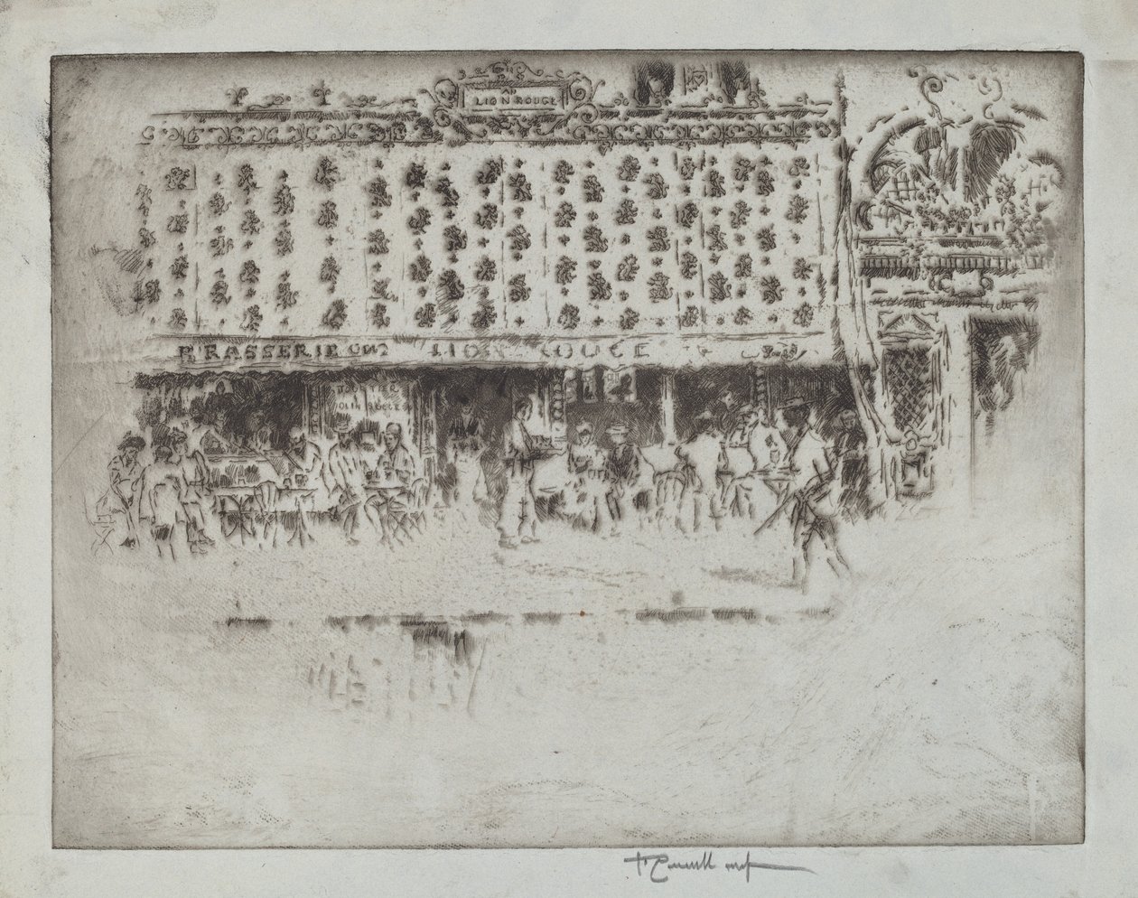 Brasserie, Au Lion Rouge af Joseph Pennell