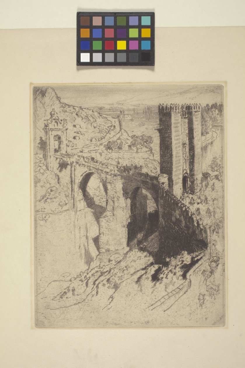 Bridge Of Alcantara (ætsning) af Joseph Pennell