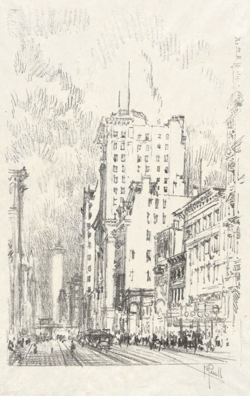 Broadway Above 23rd Street, #11 i Iconophile Club Collection af Joseph Pennell