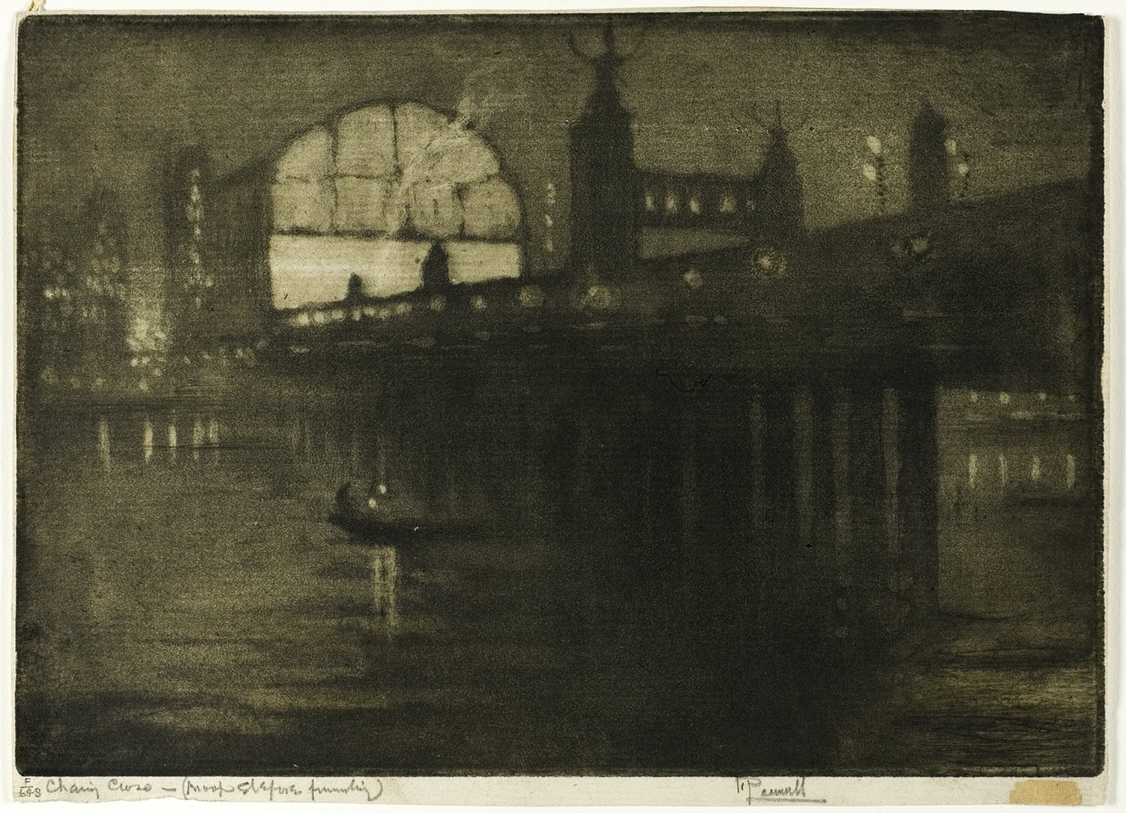 Charing Cross om natten af Joseph Pennell