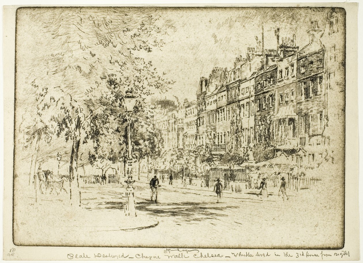 Cheyne Walk, Chelsea af Joseph Pennell