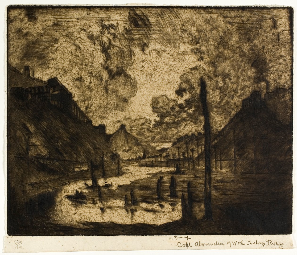Kul - Arbejdets vederstyggelighed, Mahanoy River af Joseph Pennell