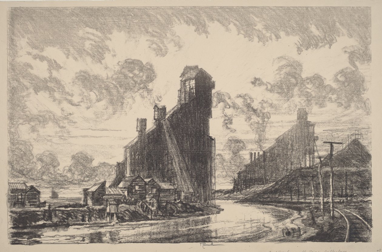 Kulknuser ved floden af Joseph Pennell