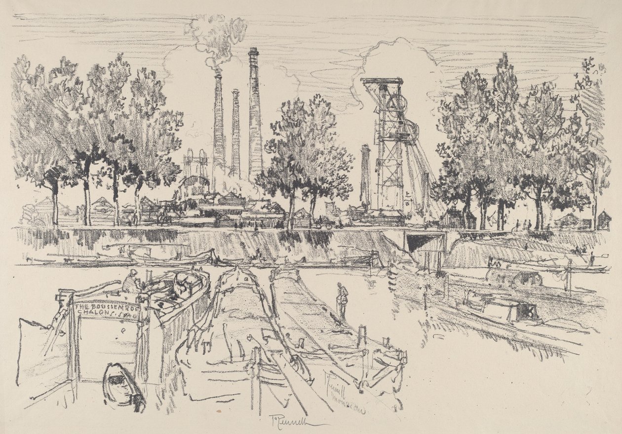 Kulminer, Monceau, Frankrig, 1911. af Joseph Pennell