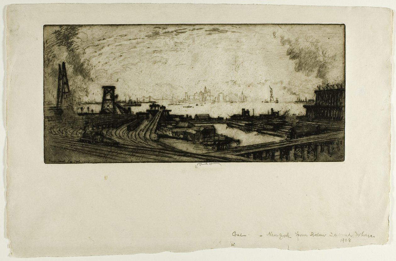 Coal Wharves, Staten Island, nr. II af Joseph Pennell