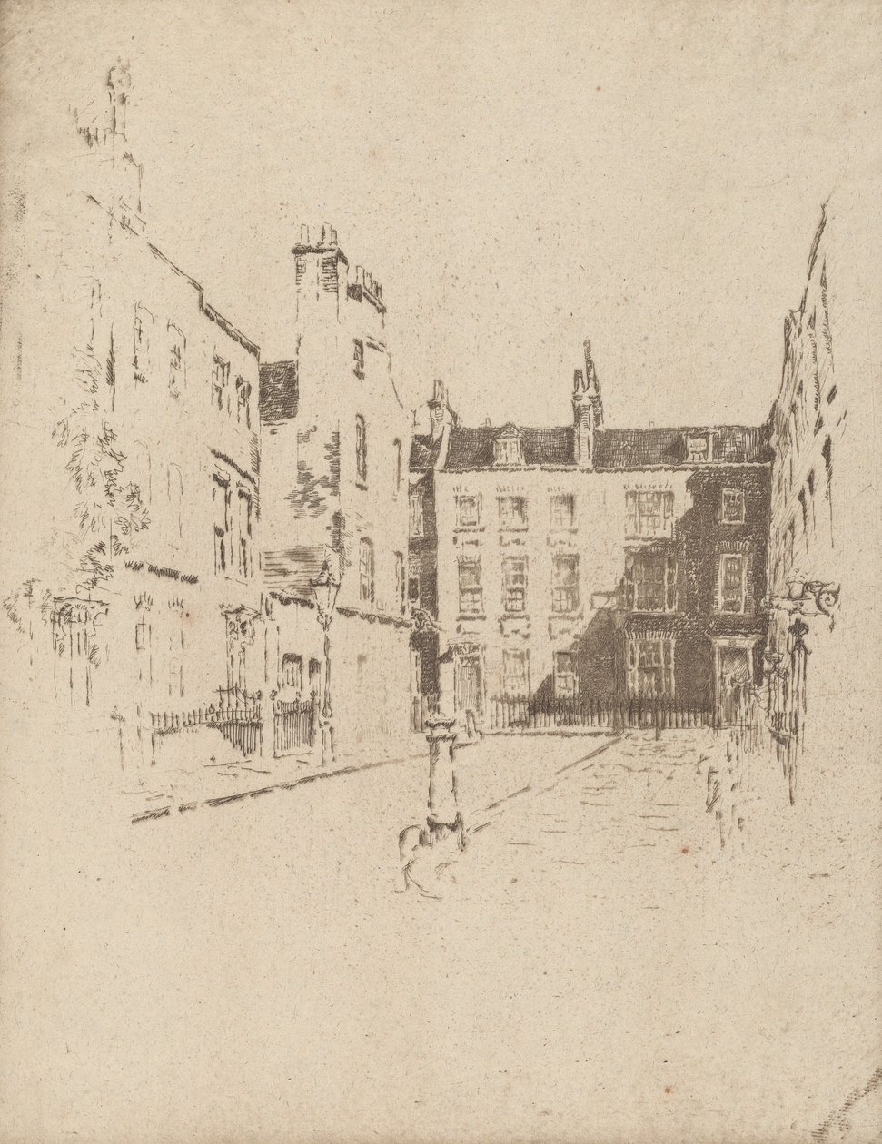 Cowley Street, Westminster, 1906. af Joseph Pennell