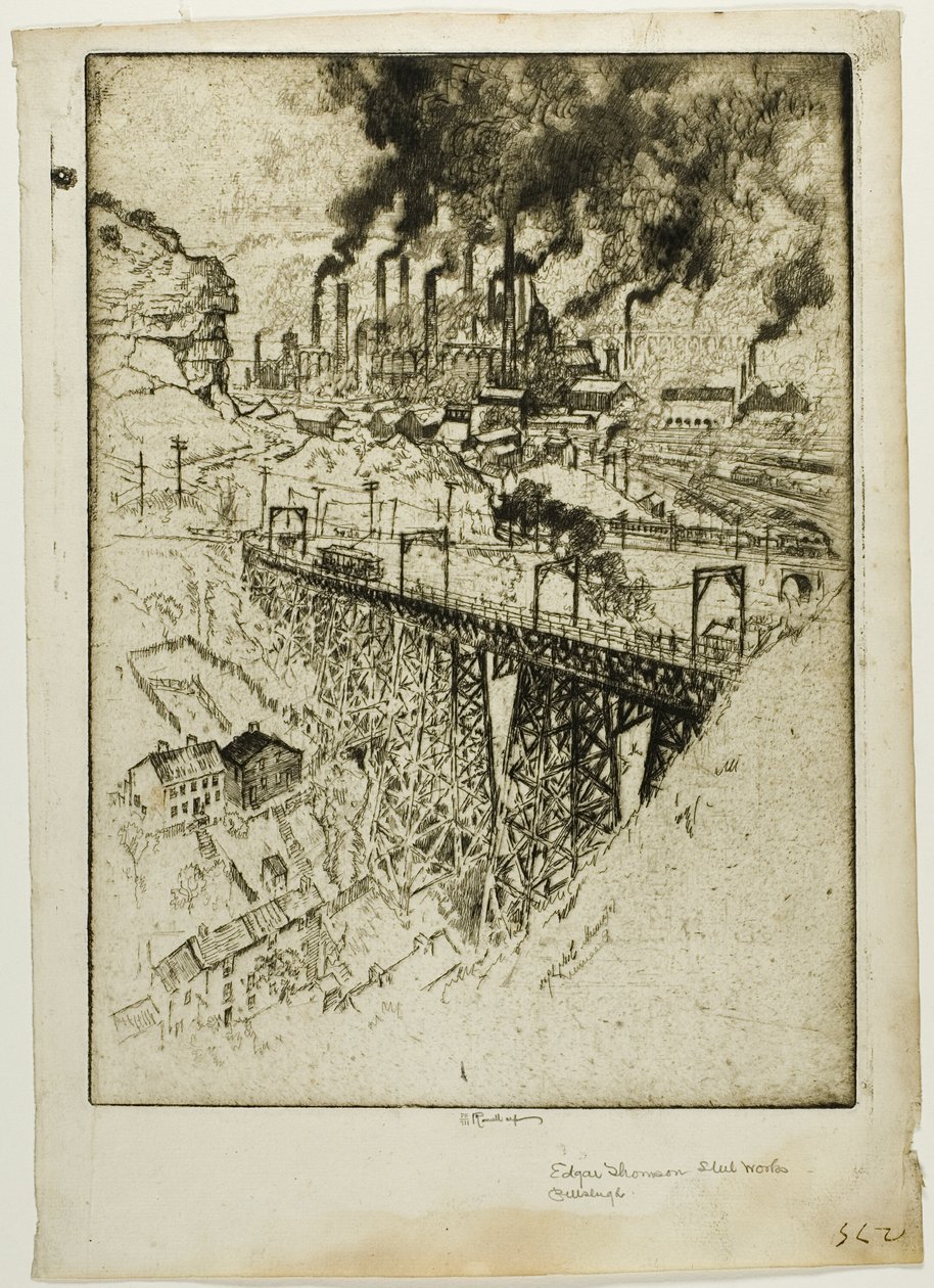 Edgar Thompson Works, Bessemer af Joseph Pennell