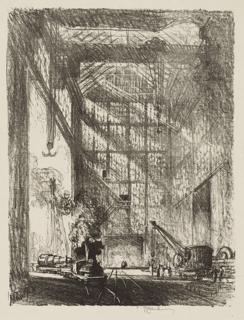 Engelsk krigsarbejde: Bringing in the Gun af Joseph Pennell