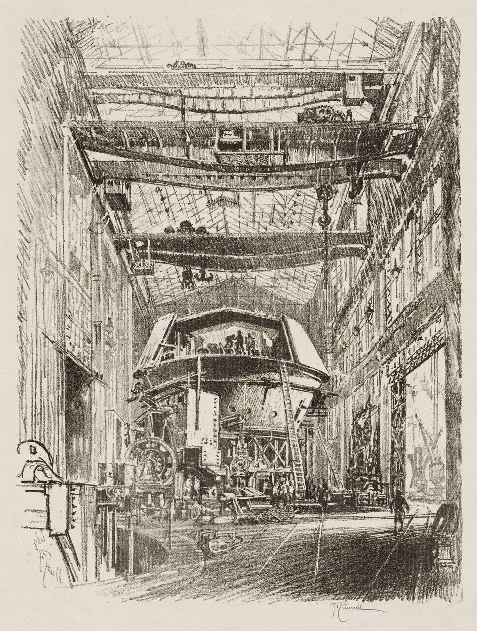 Engelsk krigsarbejde: Building the Great Turret af Joseph Pennell