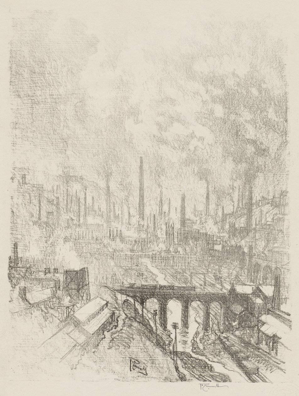 Engelsk krigsværk: Munitions City, nr. 1 af Joseph Pennell