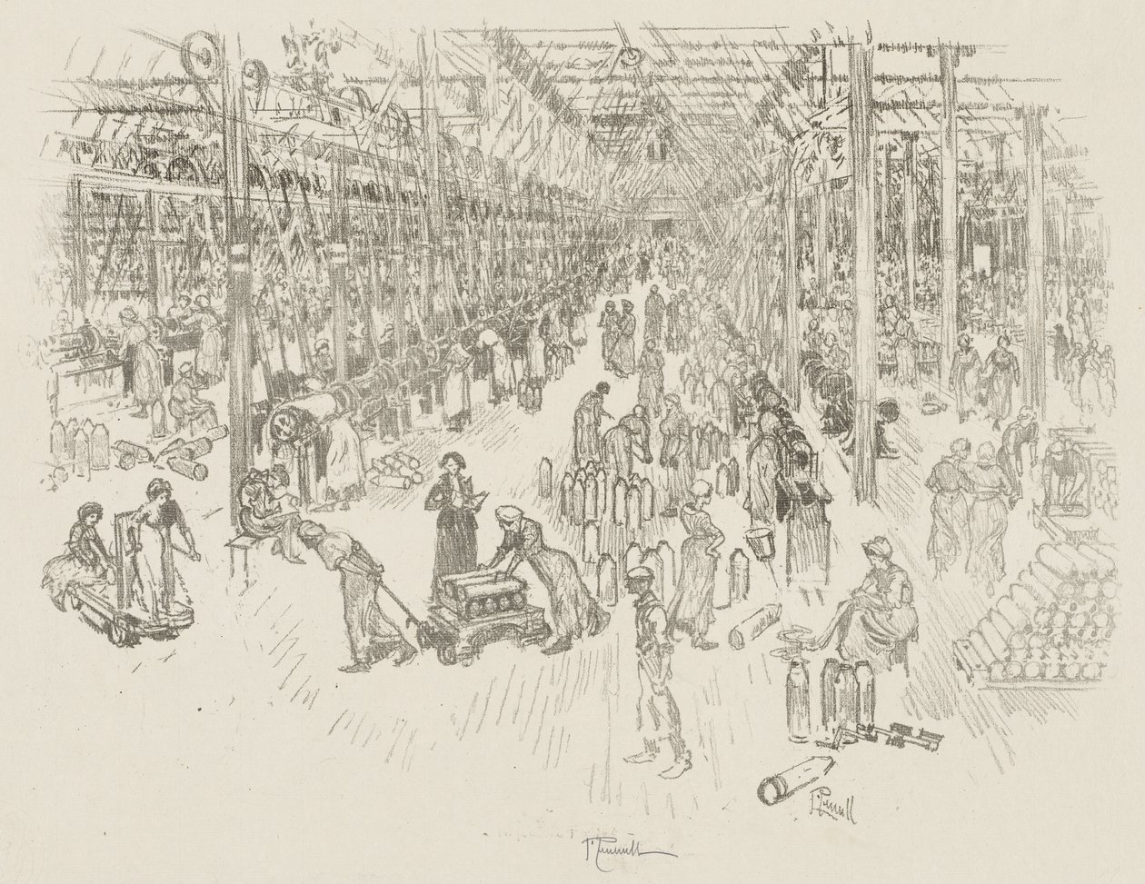 Engelsk krigsarbejde: The Thousand Girls Bay af Joseph Pennell