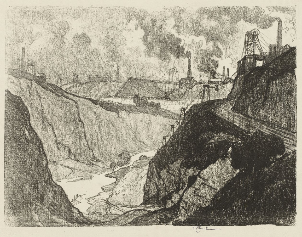 Engelsk krigsværk: Jernminen af Joseph Pennell