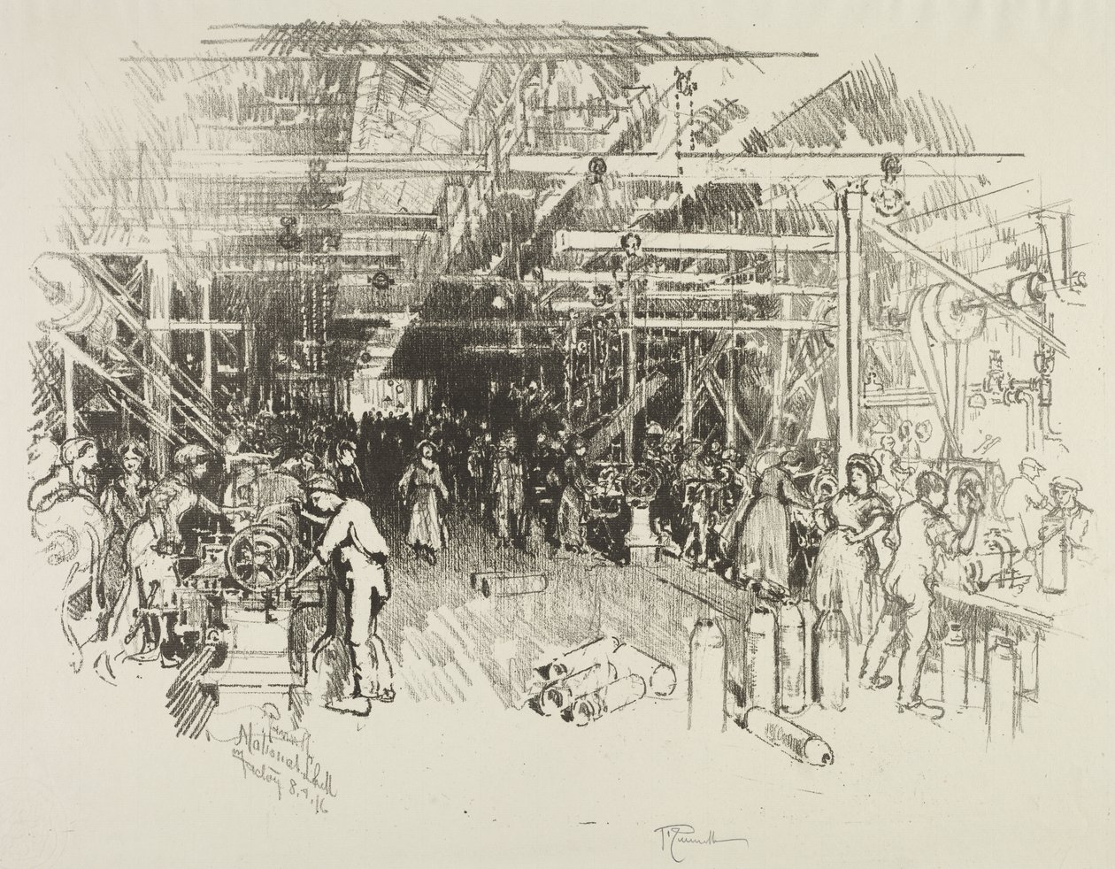 Engelsk War Work: The Shell Factory af Joseph Pennell