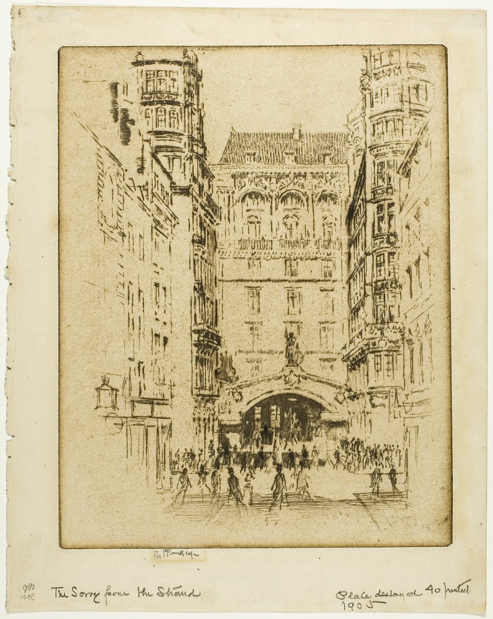 Indgang til Savoy Hotel af Joseph Pennell
