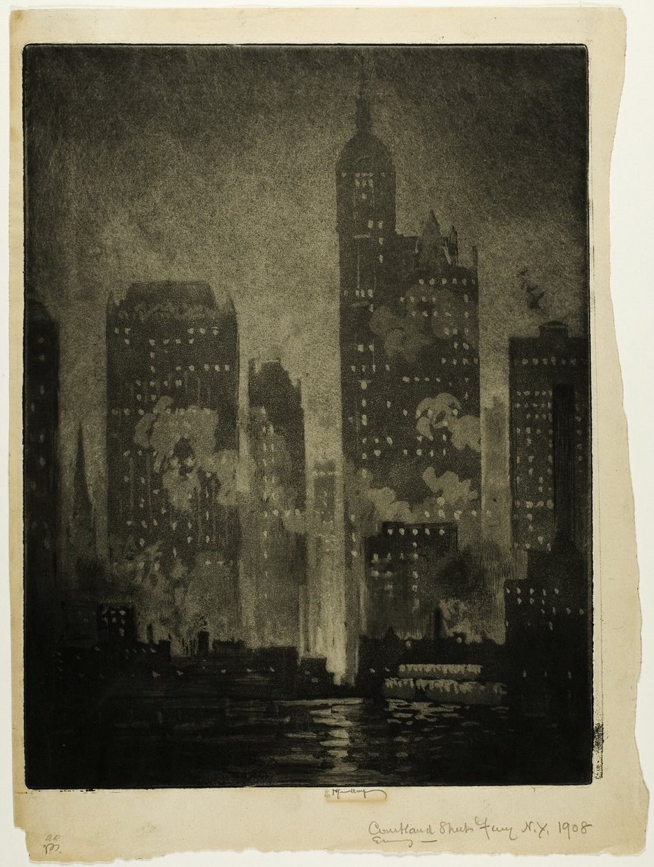 Fra Courtlandt Street Ferry af Joseph Pennell