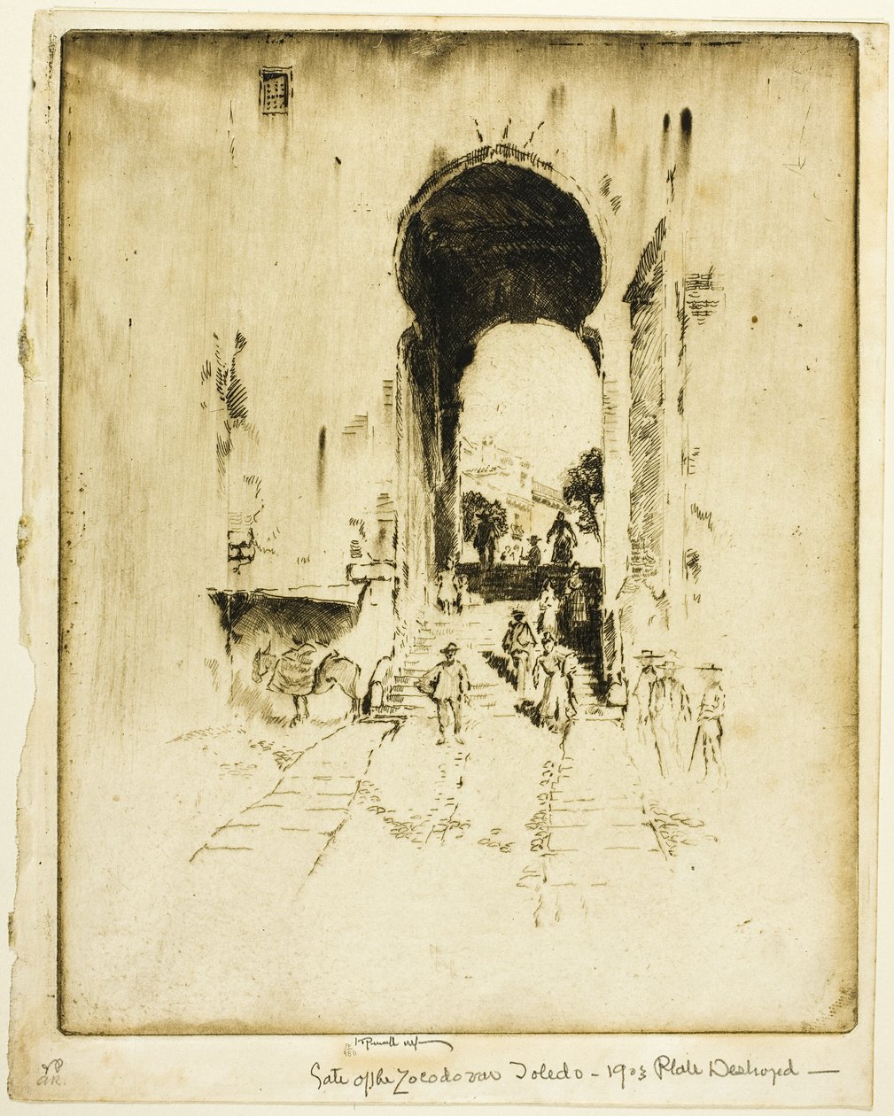 Porten til Zocodover, Toledo af Joseph Pennell