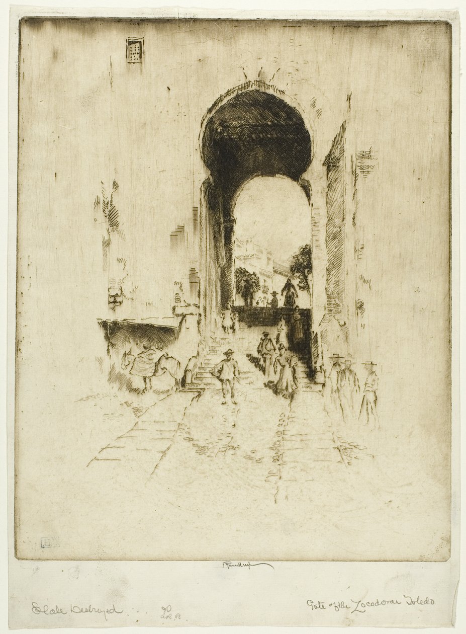 Porten til Zocodover, Toledo af Joseph Pennell