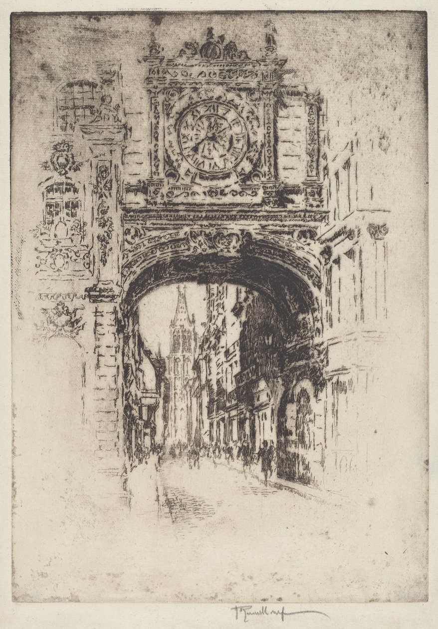 Stort ur, Rouen af Joseph Pennell