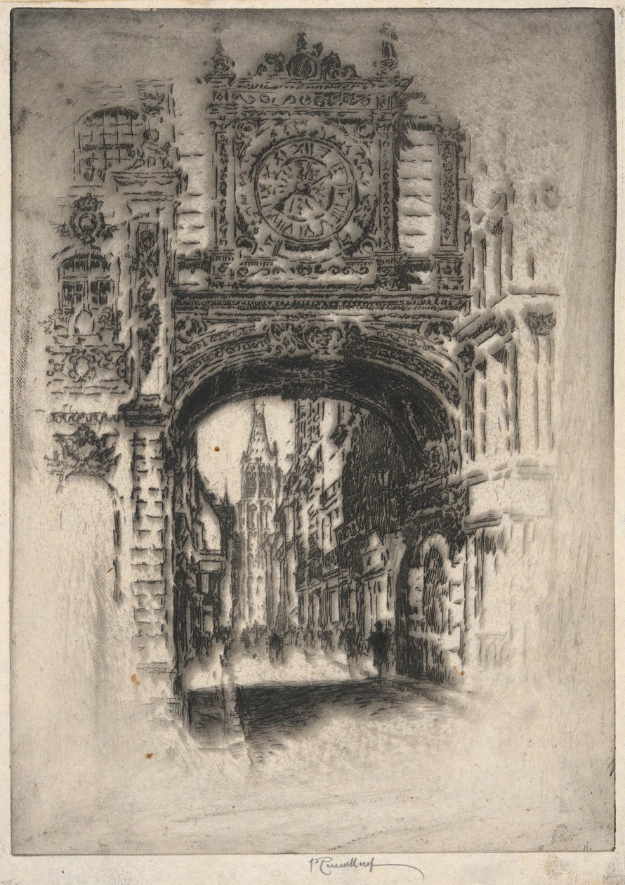 stort ur; Rouen af Joseph Pennell