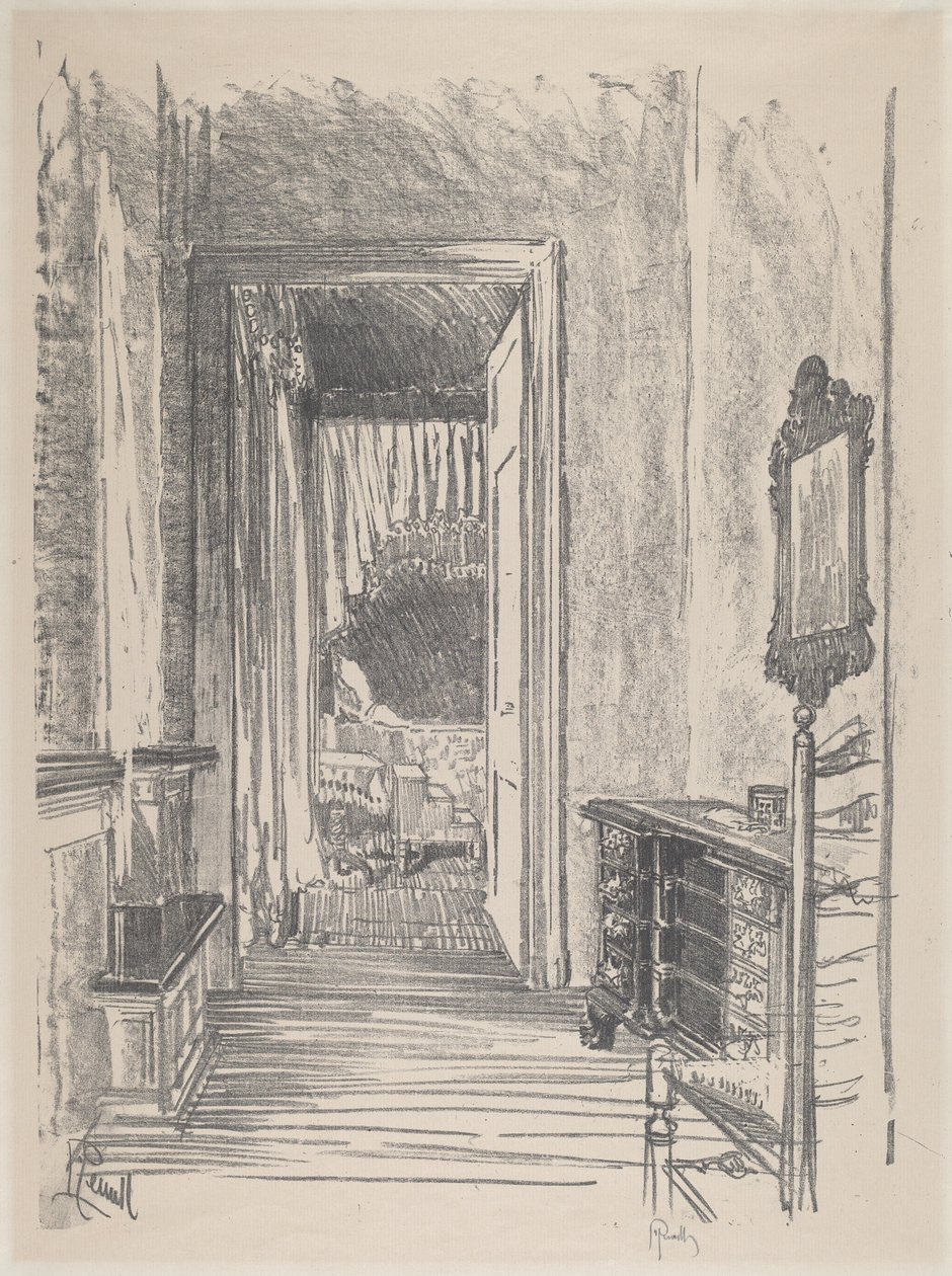 Gang til soveværelse, Stenton, 1912. af Joseph Pennell