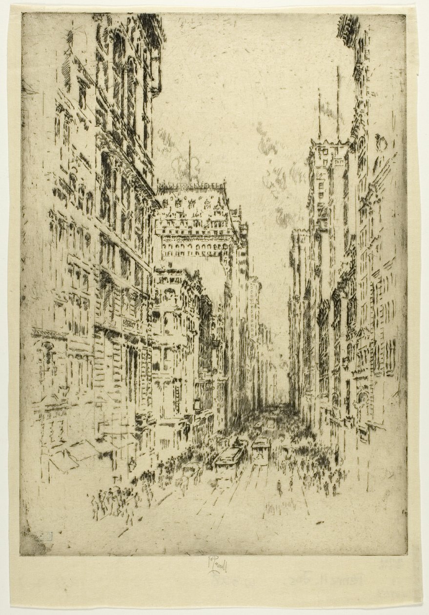 Nedre Broadway af Joseph Pennell