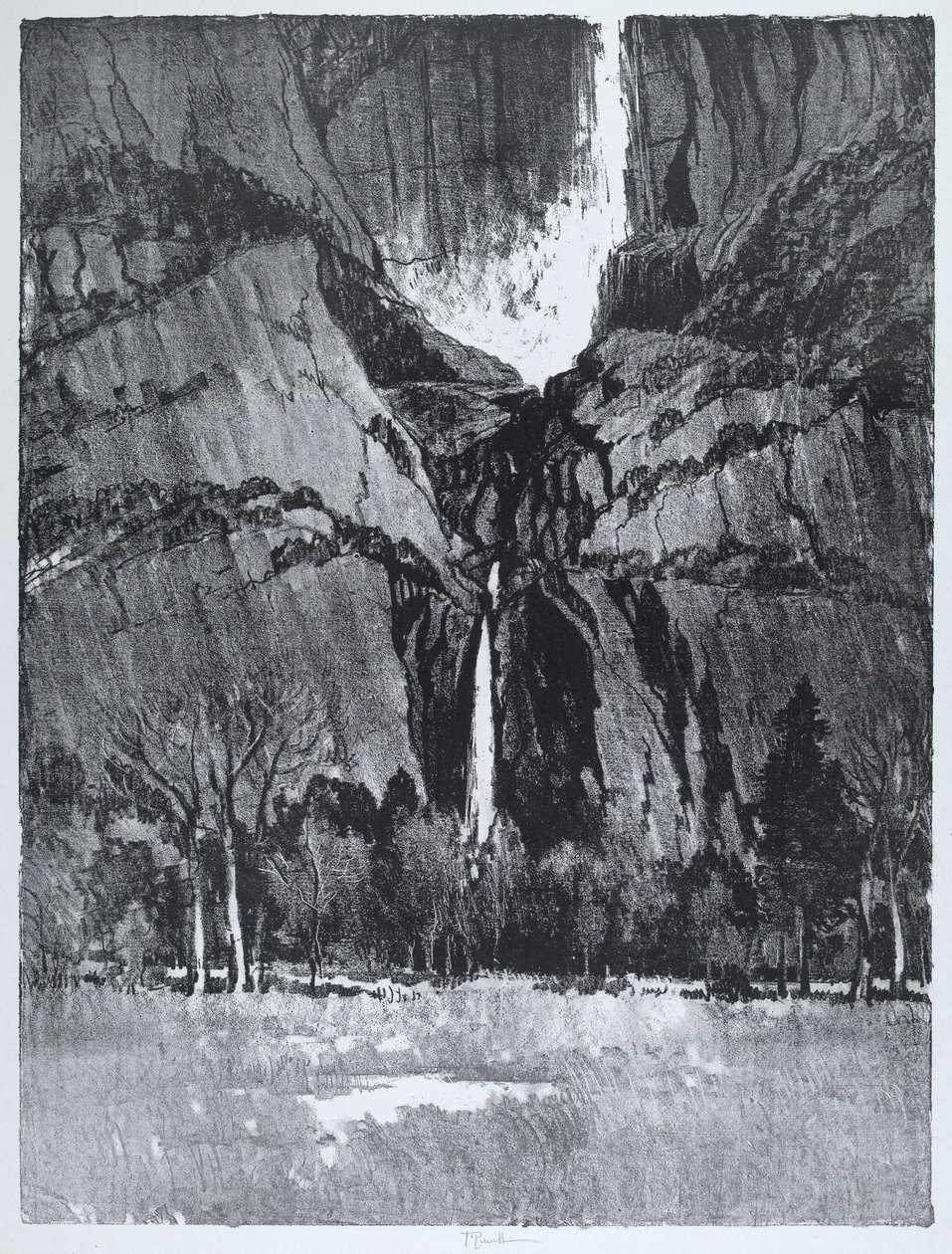 Lower Falls, Yosemite af Joseph Pennell