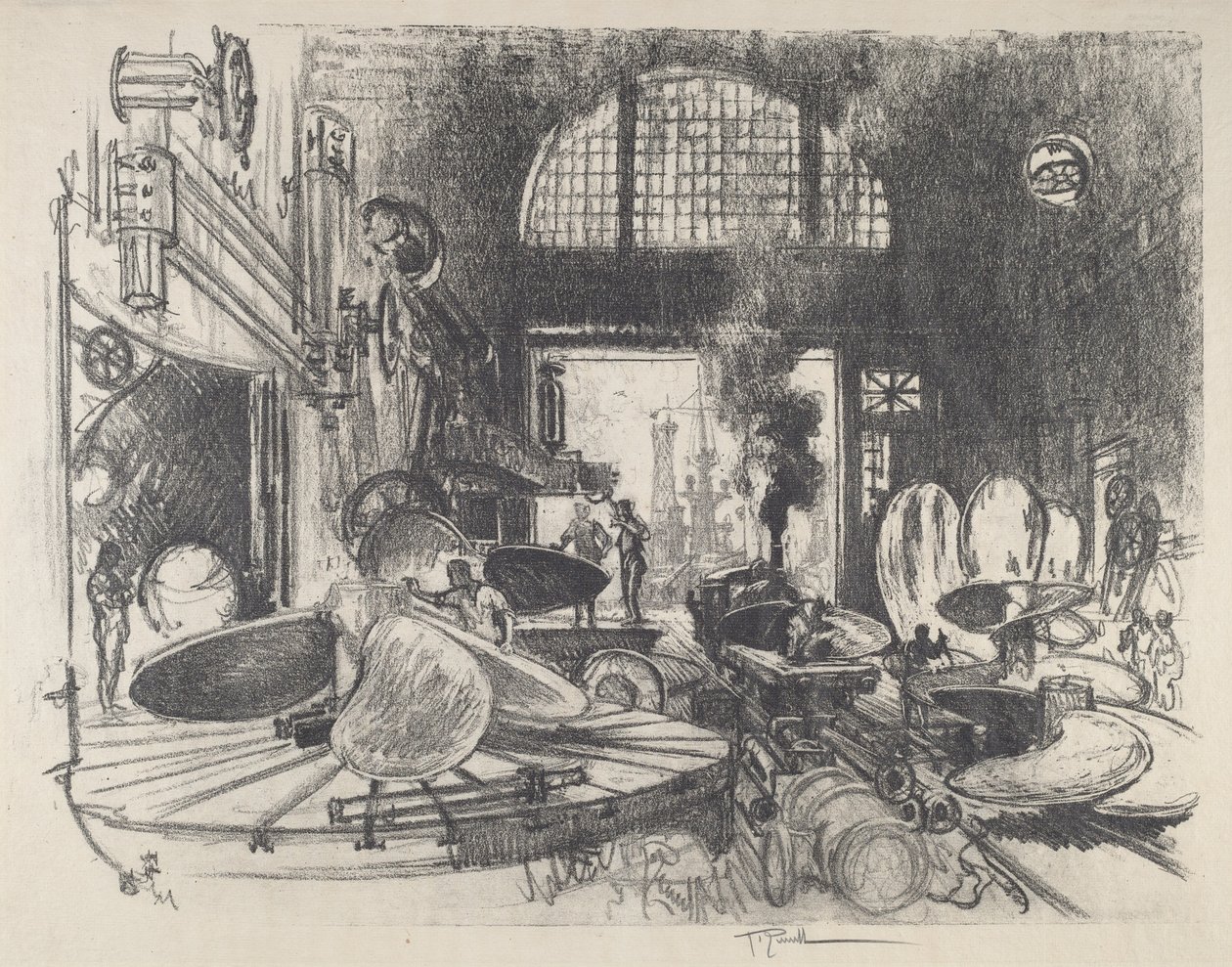 Fremstilling af propelblade, 1917. af Joseph Pennell