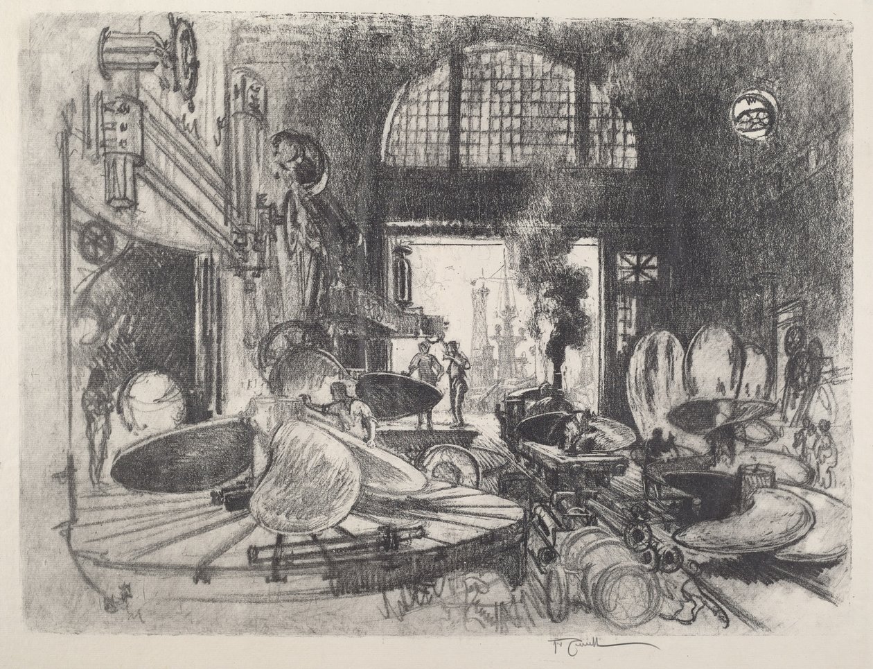 Fremstilling af propelblade, 1917. af Joseph Pennell