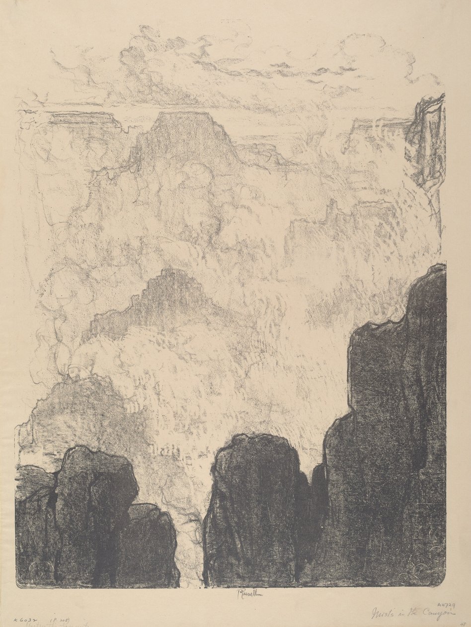 Mists in the Canyon, No.II, 1912. af Joseph Pennell