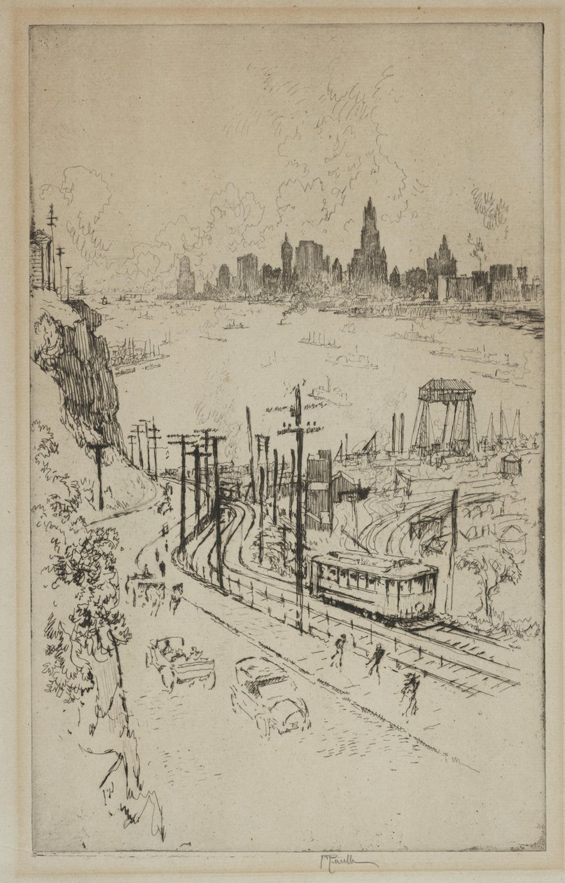 New York, fra New Jersey af Joseph Pennell