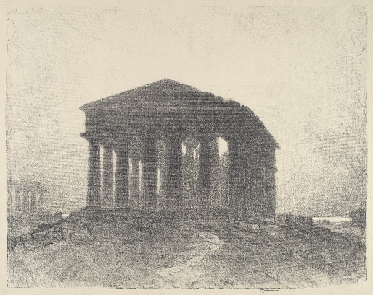 Paestum, aften af Joseph Pennell