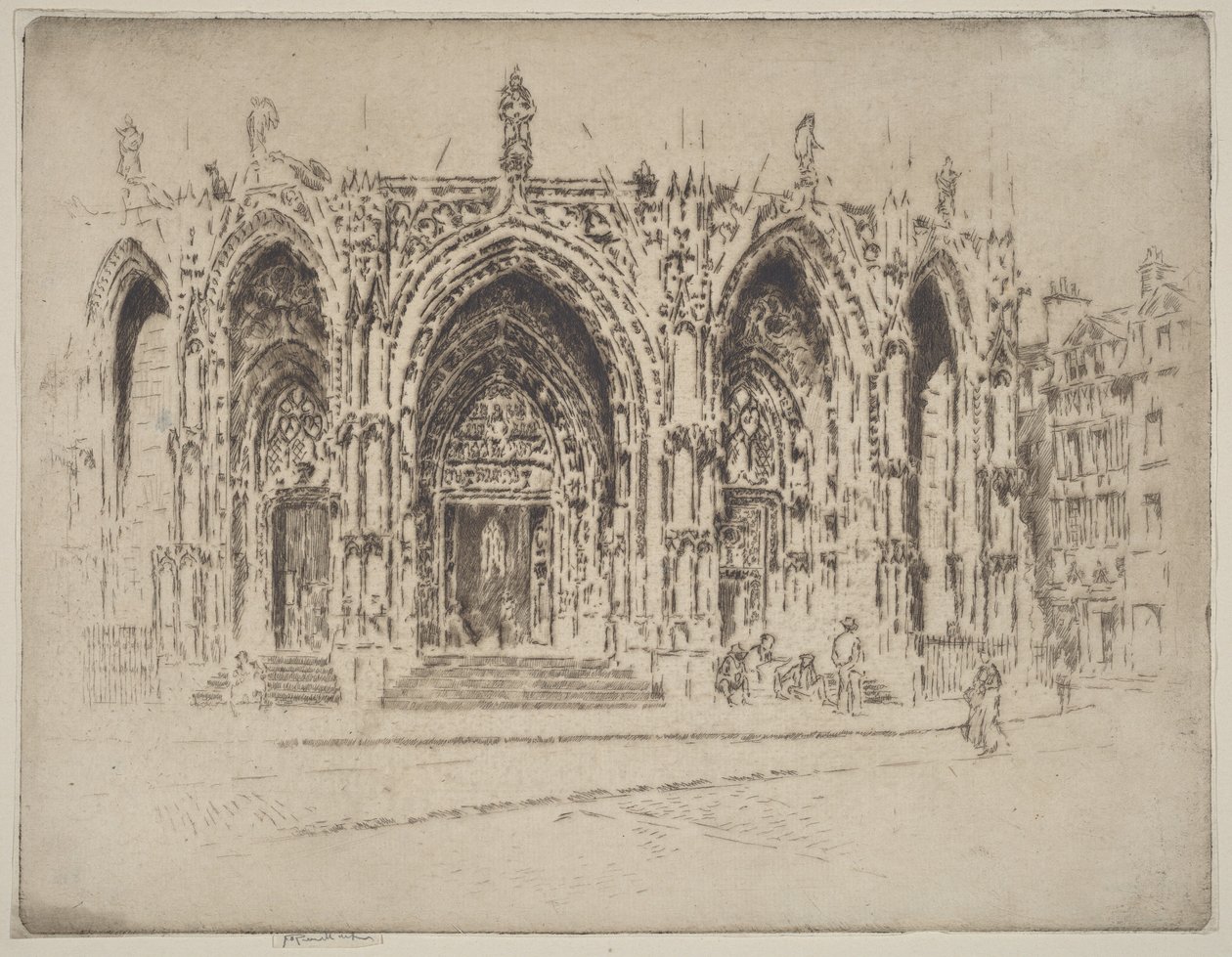 Forhal til Saint-Maclou, Rouen af Joseph Pennell