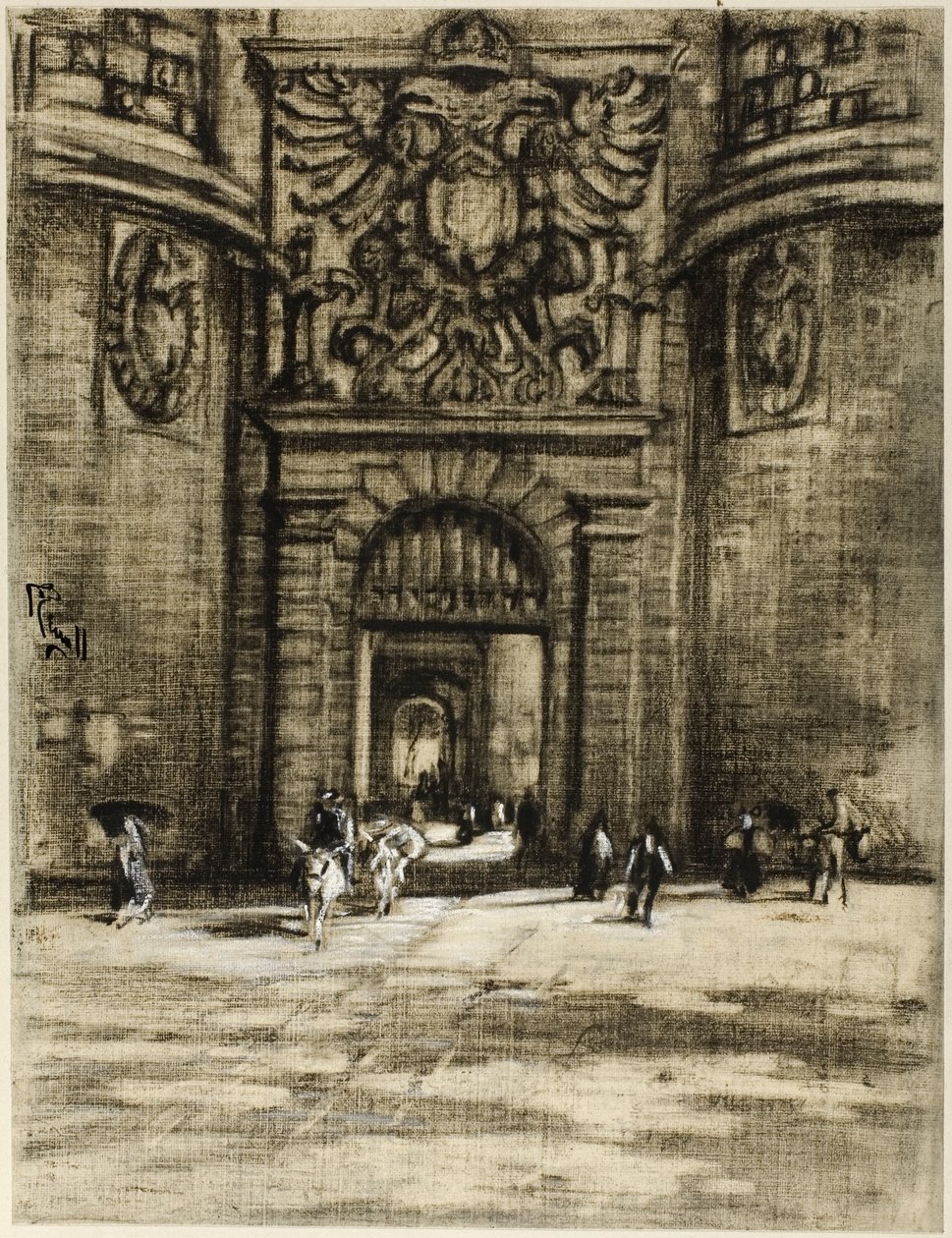 Porta Viragia, Toledo af Joseph Pennell