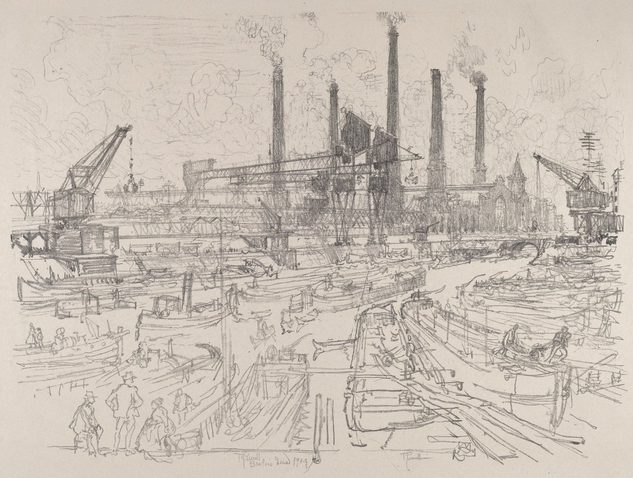 Power-House, Berlin, 1914. af Joseph Pennell
