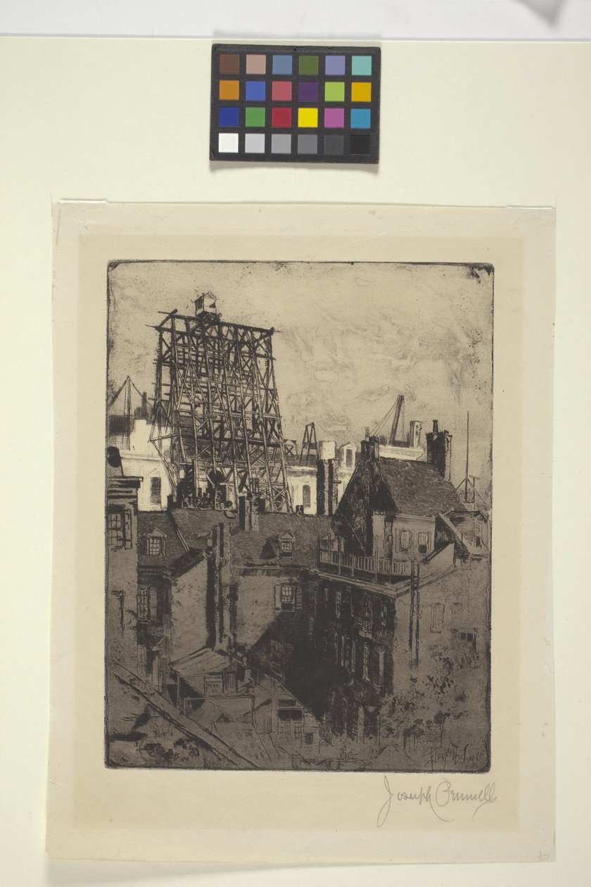 Offentlige bygninger, Philadelphia (ætsning) af Joseph Pennell