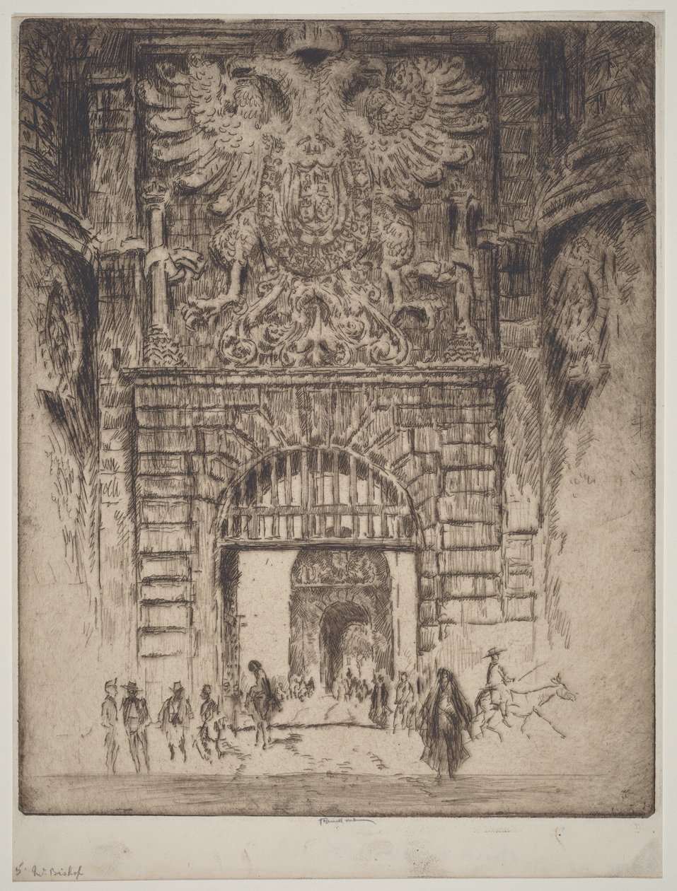 Puerta de Bisagra, Madrids port, Toledo af Joseph Pennell