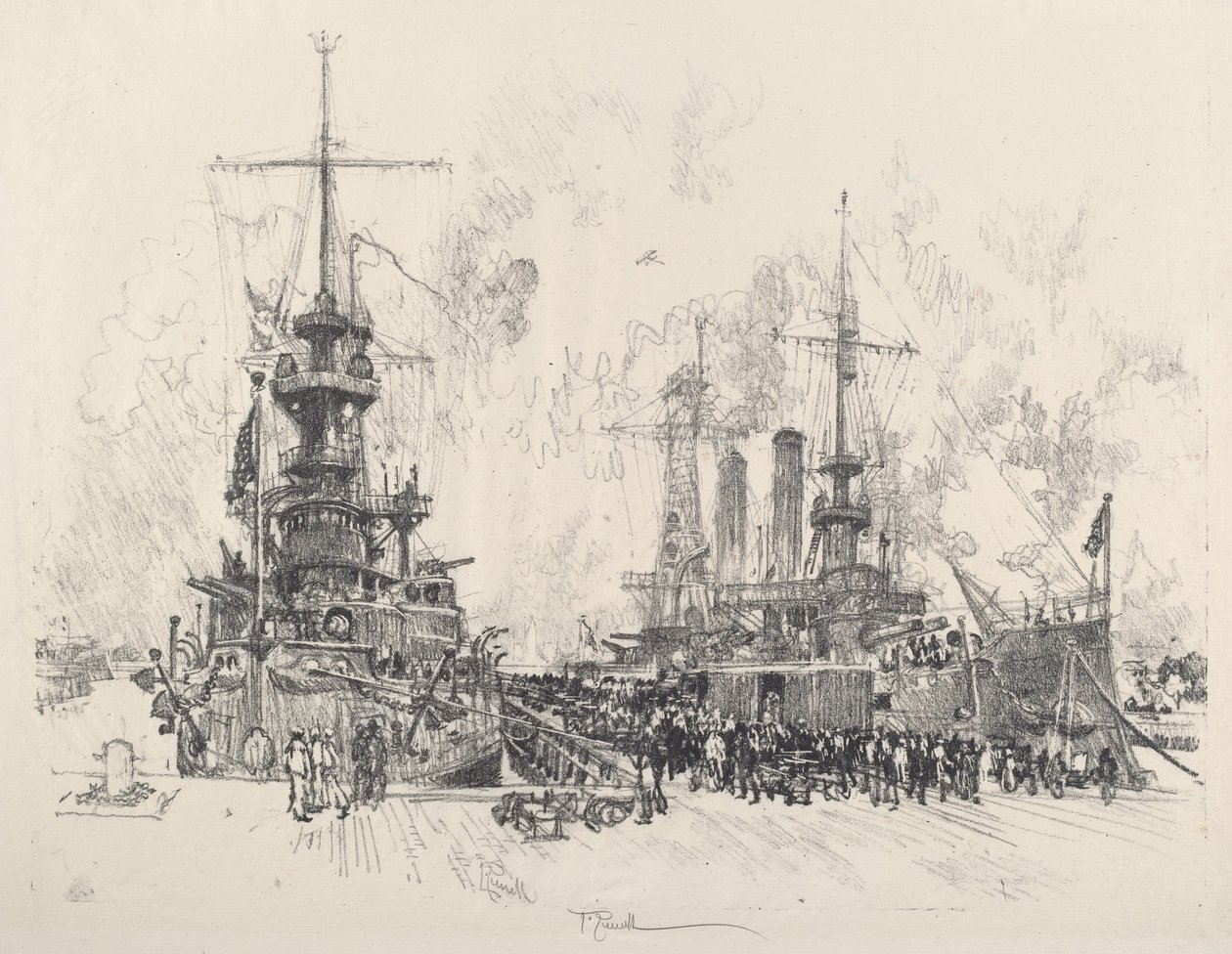 Klar til tjeneste igen, 1917. af Joseph Pennell