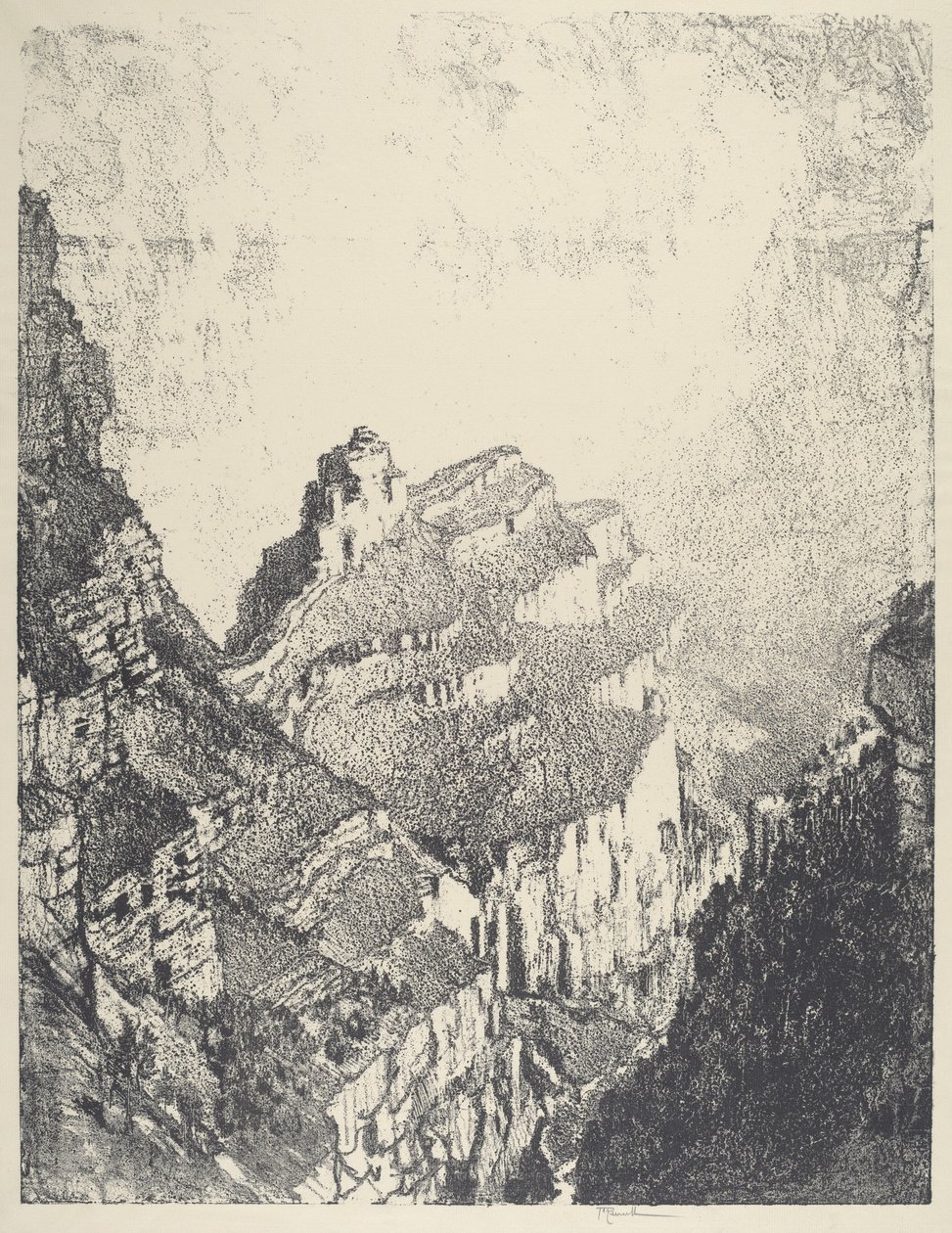 Vejen til den hvide by, nr. II, 1912. af Joseph Pennell