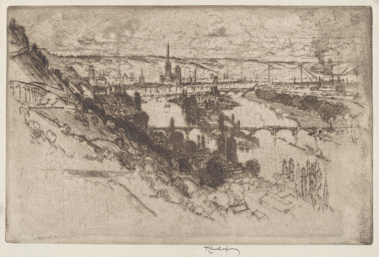 Rouen, fra Bon Secours af Joseph Pennell