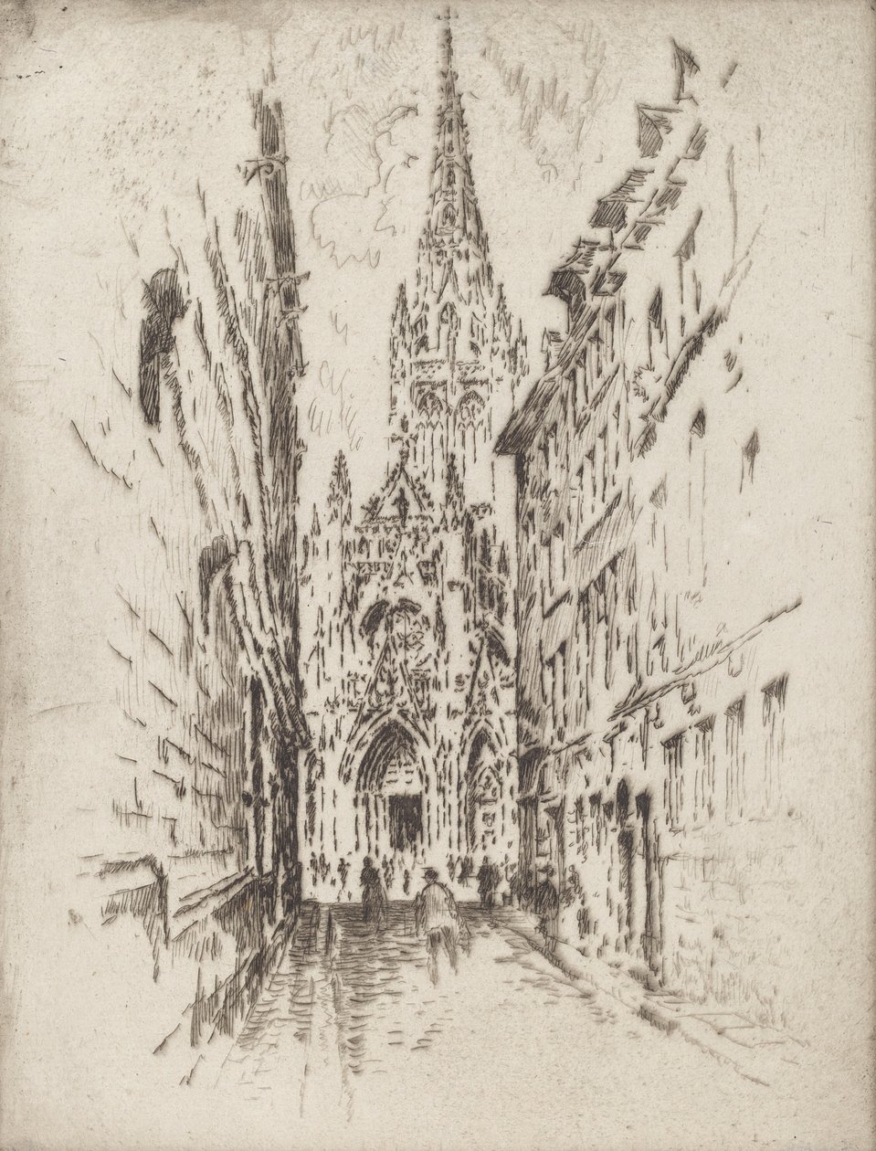 Saint Maclou, Rouen, 1907. af Joseph Pennell