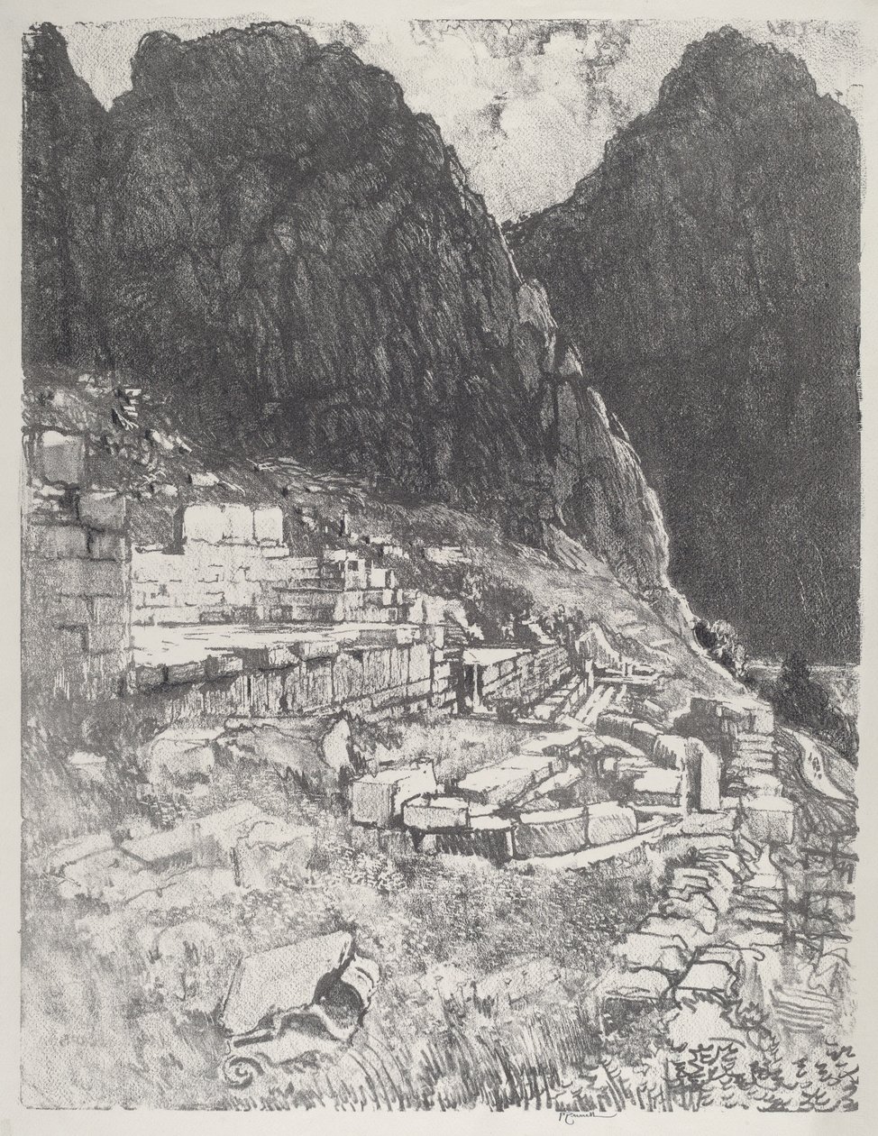 Mægtiges sæder, Delphi, 1913. af Joseph Pennell
