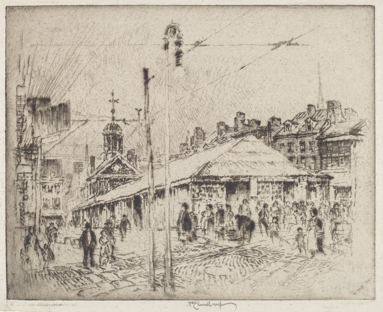 Second Street Market, Philadelphia af Joseph Pennell