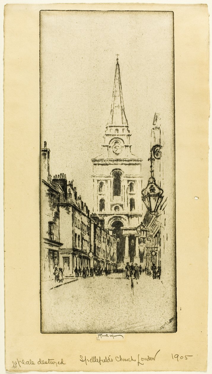 Spitalfields kirke af Joseph Pennell