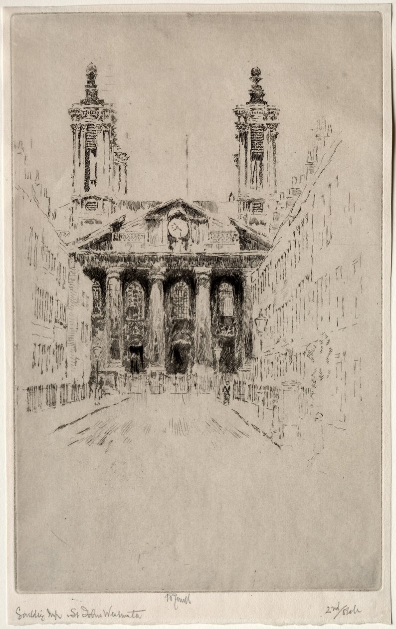 St. Johns, Westminster, 1895. af Joseph Pennell