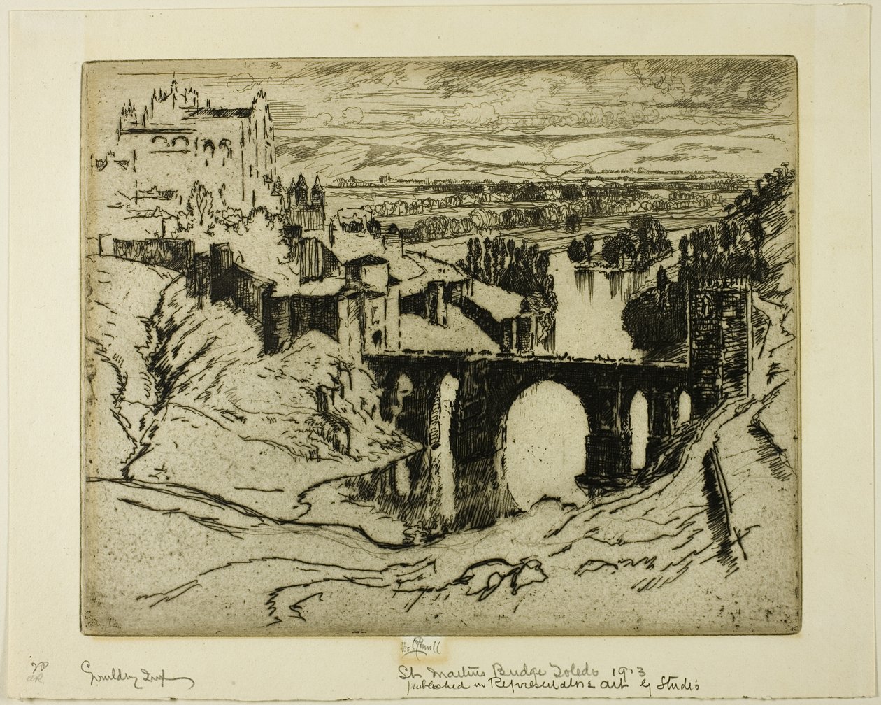 St. Martins Bridge, Toledo af Joseph Pennell