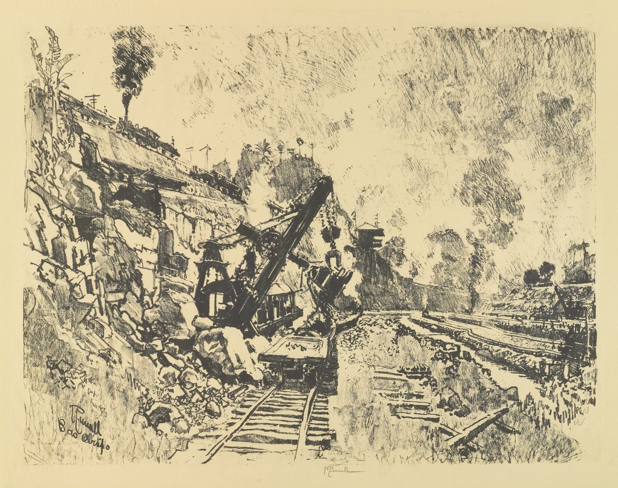 Dampskovl i snittet ved Bas Obispo af Joseph Pennell