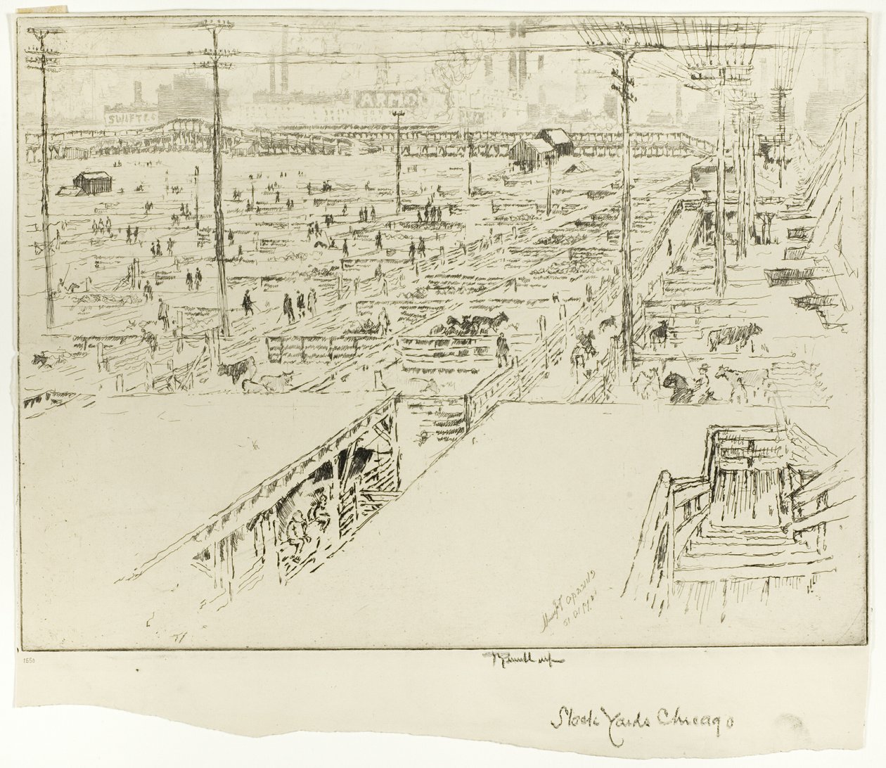 Stock Yards, Chicago af Joseph Pennell