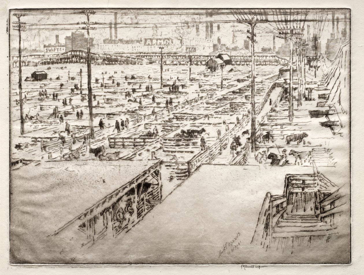 Stockyards, Chicago af Joseph Pennell