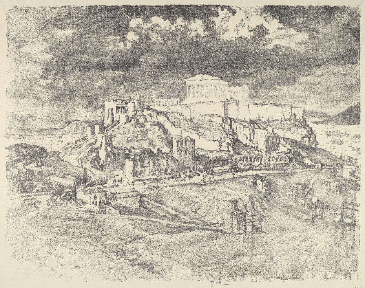 Storm bag Akropolis af Joseph Pennell
