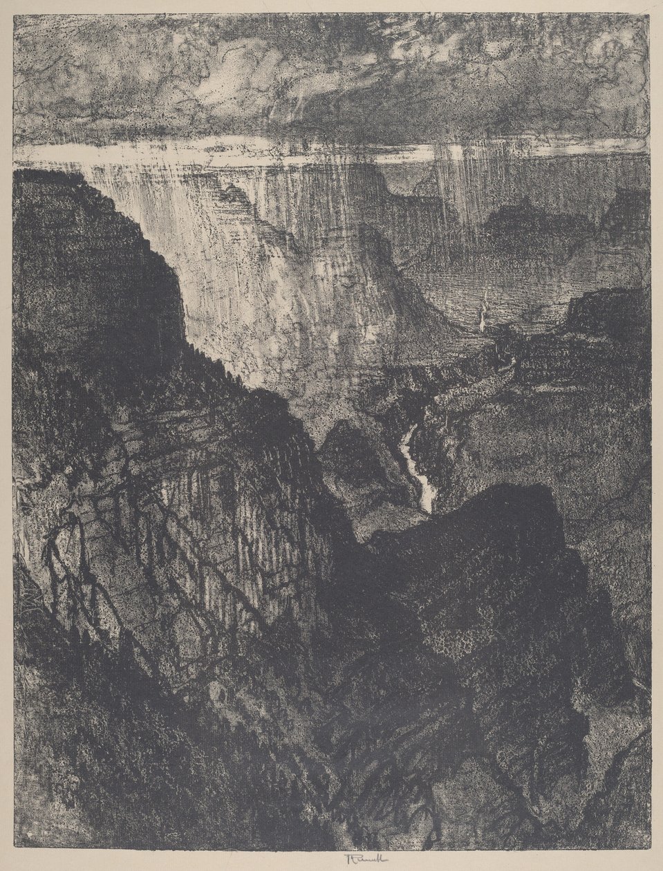Storm i Grand Canyon af Joseph Pennell